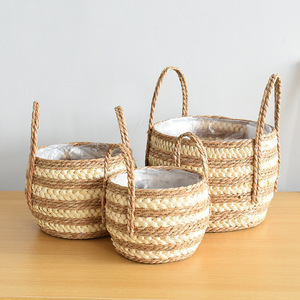 Panier de rangement extra-large en fibre végétale tressée écologique pour balcon intérieur, support de sol pour <span class=keywords><strong>pot</strong></span> de bonsaï et couvre-plante - Product Image 4