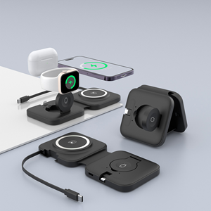 새로운 도착 마그네틱 충전기 무선 전화 홀더 자석 전화 14 15W 고속 접이식 무선 충전 - Product Image 1