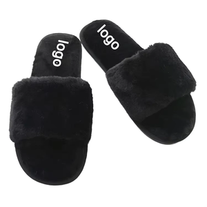 Pantuflas de Invierno Cerradas, Pantuflas de Felpa para Interiores, Pantuflas de Casa de Piel Sintética Suave para Mujer, Pantuflas de Algodón Cálidas para Invierno - Product Image 1