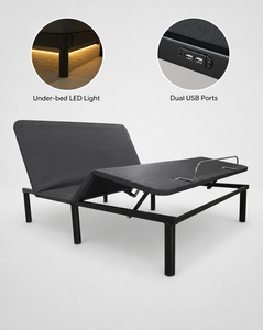 High Quality Modern Metal Sleep Full Adjustable Reclining Electric Smart <b>Bed</b> <b>Frame</b> with Wireless Control for Bedroom Apartment - Product Image 3