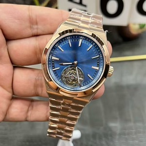 2026 High-end Luxury Mens Watch Rose Gold Metal <b>Bracelet</b> <b>Blue</b> Dial Top Quality Automatic Mechanical Tourbillon New Arrival New - Product Image 1