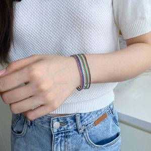 Dylam Trendy Rhodium Plated CZ Classic Women Jewelry S925 Sterling Silver Multicolor Tennis <b>Bracelet</b> - Product Image 5