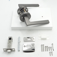Poignée de porte OEM style moderne gris canon de fusil en acier inoxydable 201/304, ensemble de serrures d'intérieur de haute qualité pour hôtel et salle de bain, à déverrouillage rapide
