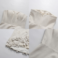Robe longue asymétrique sans bretelles avec fleurs 3D pour femme, fermeture éclair au dos, unie, sans manches, décontractée, pour rendez-vous galants, soirées et fêtes, vente en gros