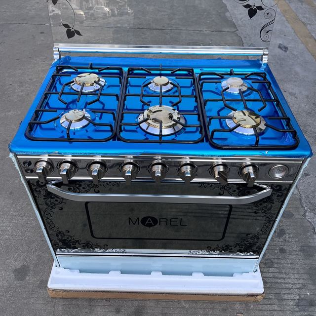 OEM Best Freestanding Silver 6-Burner Gas and Electric Cooker Stove Oven Smart Range with Oven Gril for Household Use