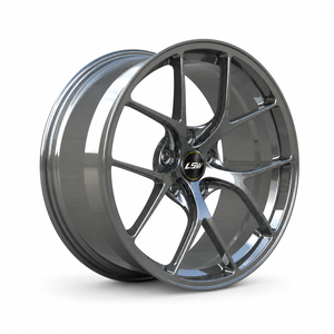 LSW LS8051 Five <b>Spoke</b> Alloy <b>Wheel</b> Gloss Black with Machine Face One Piece Cast for Passenger Car Retrofit Upgrade - Product Image 1
