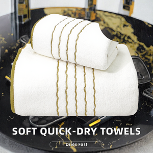 Ensemble de serviettes de bain en polaire corail G.MOOD pour adultes, couleur unie, séchage rapide, tricoté, doux, épais, absorbant, pour la maison et les hôtels - Product Image 2