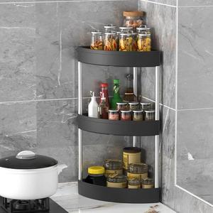Organiseurs de rangement pour la maison, support d'étagère d'angle à 3 niveaux, gain de place, étagère de rangement multifonctionnelle en plastique - Product Image 4