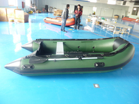 Bateau gonflable miniature vert et noir, bateau de pêche gonflable