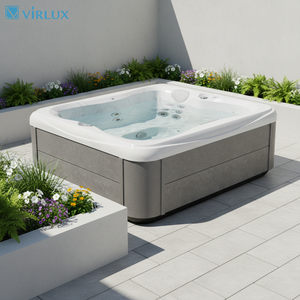 อ่างน้ำร้อนอะคริลิคทรงสี่เหลี่ยมทันส<span class=keywords><strong>ม</strong></span>ัย VIRLUX V1006 สำหรับ 2 ผู้ใหญ่ + 1 ที่นั่งแบบนอน พร้อ<span class=keywords><strong>ม</strong></span>หัวฉีดน้ำ 37 หัว ดีไซน์แบบตั้งพื้น เป็น<span class=keywords><strong>ม</strong></span>ิตรกับสิ่งแวดล้อ<span class=keywords><strong>ม</strong></span> ช่วยผ่อนคลายด้วยการแช่น้ำ - Product Image 1