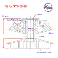 Kit de variateur 87MM 26T GY6 50CC 60CC 80CC 139QMB Taotao Znen Sunl Jonway Baotian Pièces de scooter