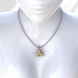 Triangle Cut Topaz Pendant Necklace In 925 Silver With Prong Setting <b>Box</b> Chain Minimalist Geometric Design Unisex Everyday Wear - Product Image 3