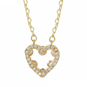Necklace-00971Xu ping gioielli stile delicato e adorabile a forma di cuore con borchie in oro 14K collana pendente moda