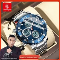 Reloj de Cuarzo para Hombre con Indicador de Fecha y Día de la Semana, Correa Luminosa de Acero Inoxidable, Caja de Aleación de Zinc, Resistente al Agua 30M