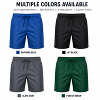 Shorts de bain pour hommes en microfibre personnalisés, ultra-légers, soyeux, séchage rapide, extensibles dans 4 directions, OEM UPF50+, séchage rapide, shorts de plage