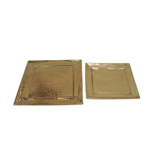 Bandeja de servicio de metal de aluminio de calidad superior para uso en restaurantes domésticos y hoteles-Plato y plato decorativos - Product Image 3