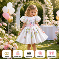 Personnalisé 1-10 ans fait à la main appliques fille princesse robe fleurs jupe dernière mode fête de mariage doux bébé filles robe