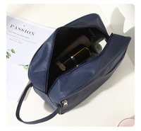 Trousse de Toilette Homme Portable en PU Effet Litchi Multicolore – Grande Capacité pour Voyage et Extérieur