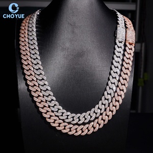 Precio de Fábrica Cadena Cubana de Plata de Ley S925 con 2 Filas de Moissanita VVS Certificada GRA, Estilo Hip Hop Iced Out, Collar de 13MM de Ancho - Product Image 3