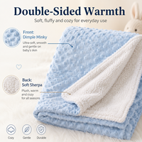 Couverture en peluche double couche personnalisée pour enfants, douce et réversible à pois, pour berceau de bébé, vente en gros de haute qualité