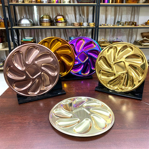 <strong>Creative</strong> Modern Korean-Style Polished Stainless Steel Round Food <strong>Serving</strong> <strong>Plate</strong> for Party Custom Logo Packaging - Product Image 1