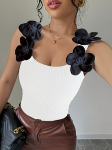 เสื้อกั๊กแฟชั่นแบบถักลายดอกไม้ 3 มิติสำหรับผู้หญิง - Product Image 6