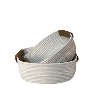 Boîte tissée de bureau créative nordique minimaliste Portable fil de coton chambre commode panier de rangement sous - Product Image 5