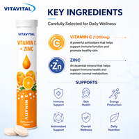 Comprimés effervescents de vitamine 1000 mg : Renforce l'immunité et la résistance, supplément vitaminique à haute teneur, saveurs personnalisées et disponibles