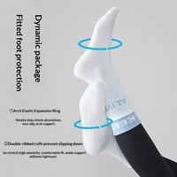 Chaussettes d'été athlétiques mi-mollet pour femmes, antidérapantes, en pur coton, anti-odeur, motif color block, tricot simple, pour la course et le yoga