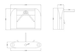 Porte de <span class=keywords><strong>portique</strong></span> de contrôle d'accès de tourniquet de trépied de pont de mécanisme semi-automatique de l'acier inoxydable 304 pour l'entrée de gymnase/bâtiment - Product Image 6