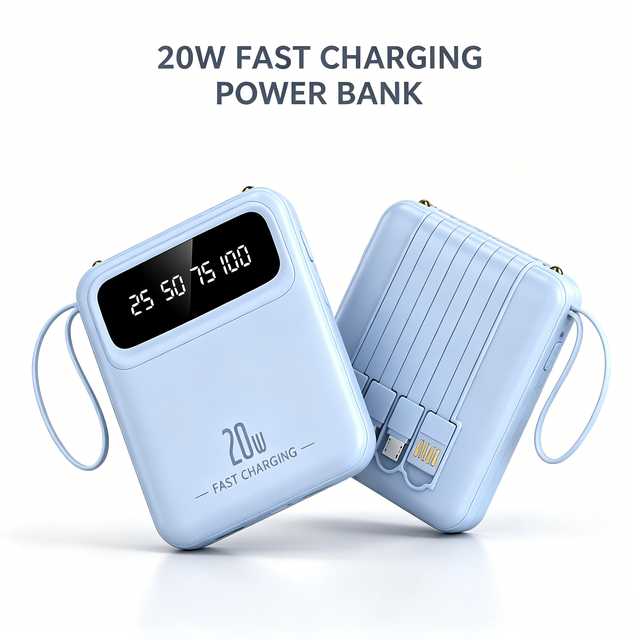Mini Lightweight 4 Built-in Cables 10000mAh Mobile Phone Power Bank