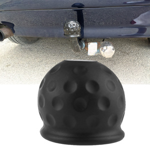 Black Rubber <b>Trailer</b> Ball Cap <b>Cover</b> 50mm Universal Protector For <b>Trailer</b> Accessories - Product Image 1