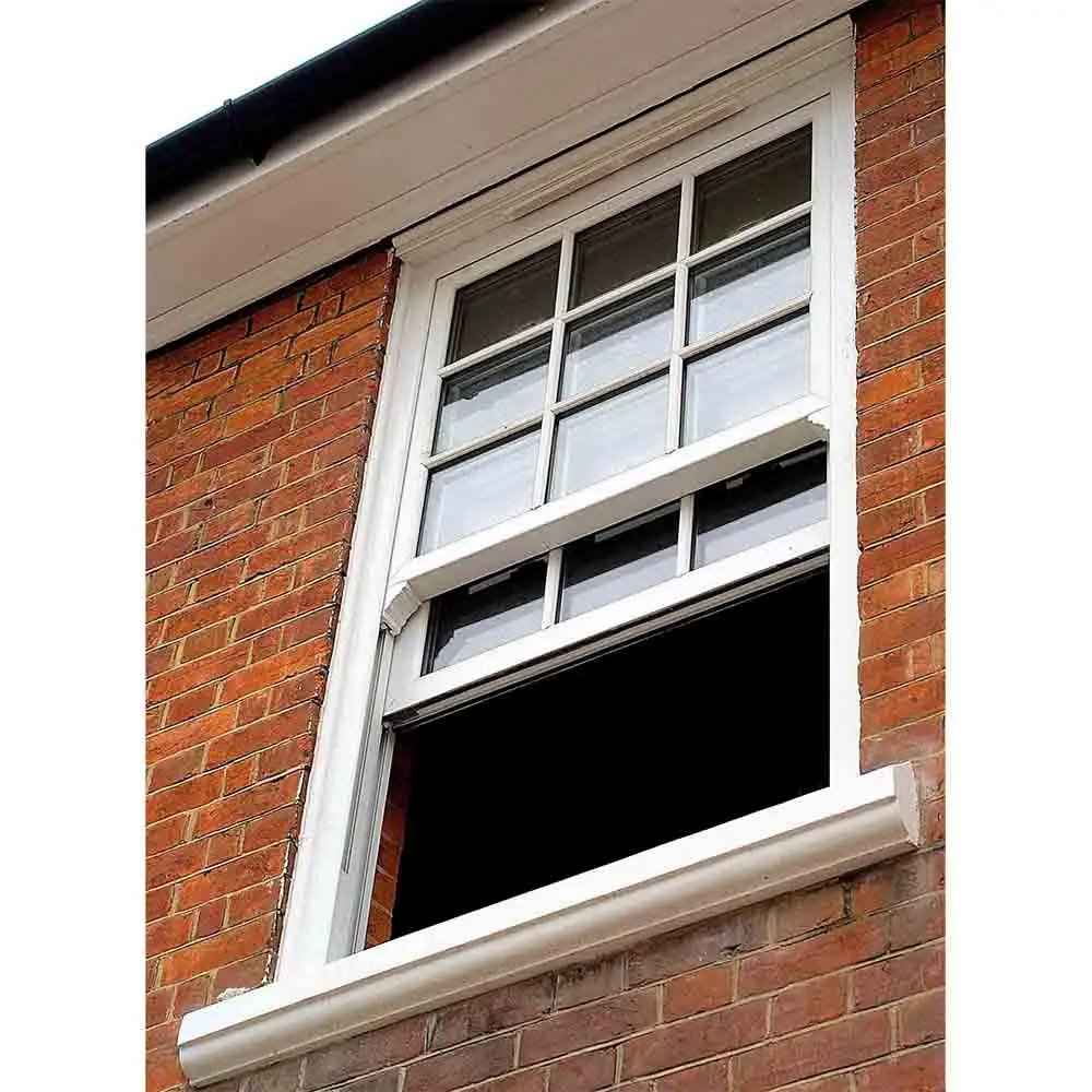 House popular ventilate white aluminum tempered glass vertical sash double hung window