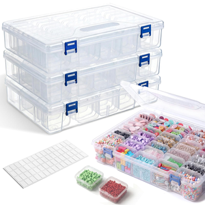 Plastic Square Nail Art Tools <b>Storage</b> <b>Box</b>-Multifunctional Modern Design Sustainable Material 1-3L Capacity - Product Image 1