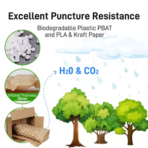 Giấy Kraft bọc bong bóng cuộn thân thiện với môi gói giấy bong bóng cuộn thay thế cho bong bóng đệm bọc cho vận chuyển - Product Image 3
