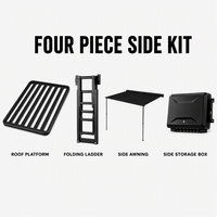 YYD OVERLAND - Barre de toit de voiture en alliage d'aluminium, auvent rigide, boîte de rangement, ensemble de camping tout-terrain 4 pièces pour JETOUR Traveler T2