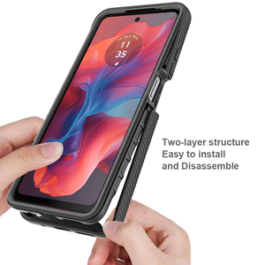 Étuis de téléphone de protection arrière transparents pour MOTO G04 G24 G04S étui de pare-chocs avec cadre avant Anti-chute antichoc couvertures mobiles - Product Image 3