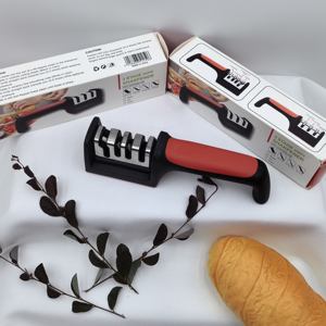 Mini afilador de cuchillos profesional Manual de acero inoxidable de 3 etapas y 4 etapas para cocina hecho con acero de tungsteno - Product Image 1