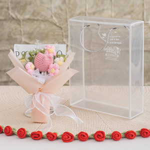 Ramo de Tulipanes y Rosas Tejidas a Crochet, Hechas a Mano, en Caja de Regalo para el Día de la Madre, Navidad, Decoración para el Hogar y Bodas - Product Image 4