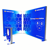 Stand d'exposition modulaire portable sans cadre 10x20 pieds avec caissons lumineux pour salons professionnels