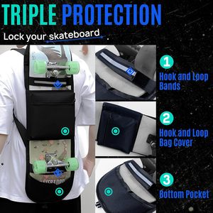 Sac à dos de skateboard pliable personnalisable avec logo, échantillon gratuit, polyester durable, multifonctionnel, pour le sport et les voyages, vente en gros pour garçons - Product Image 3