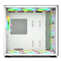Gabinete-funda atx de alto rendimiento para gamer, panel frontal de malla, funda completa de vidrio templado, para ordenador