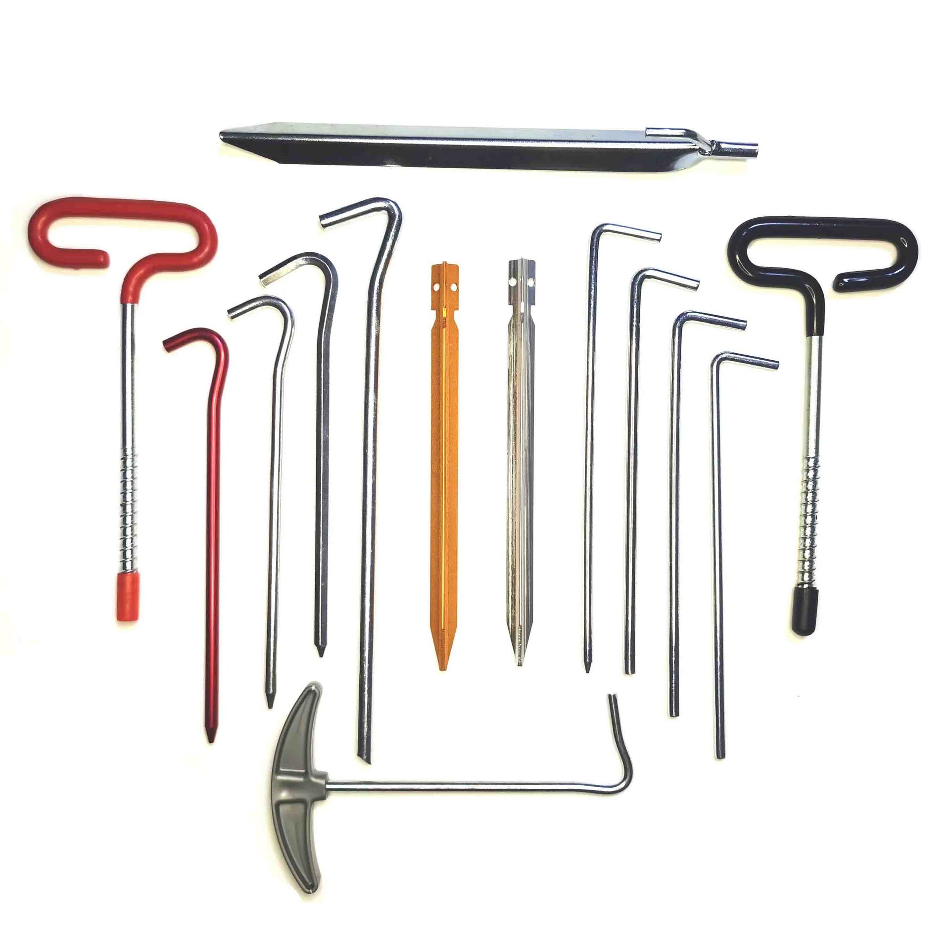 Manufacturer's 7-Shaped Tent Ground Nails Question Mark Ground Nails for Camping Canopies Aluminum Tent Metal Shed Storage