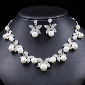 Cheap Price for Silver <b>Pearl</b> Jewelry <b>Set</b> Custom Design for Wedding Jewelry <b>Sets</b> <b>Necklace</b> 2 Pcs <b>Set</b> <b>Earring</b> <b>Necklace</b> - Product Image 3