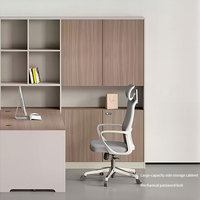 Bureau de comptabilité financière écologique de qualité E0, bureau de superviseur avec armoire de rangement haute, combinaison de bureaux de travail avec cloisons