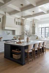 Ensemble d'armoires de <span class=keywords><strong>cuisine</strong></span> complètes personnalisées élégantes de style Hamptons avec design de <span class=keywords><strong>cuisine</strong></span> d'îlot cool - Product Image 4