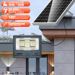 ZY Lámpara <span class=keywords><strong>Solar</strong></span> <span class=keywords><strong>LED</strong></span> Comercial para Exteriores, Proyector de 200W, ABS, IP65, Impermeable, con Sensor de Movimiento y Control Remoto - Product Image 1