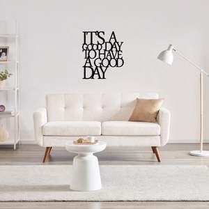 Décoration murale en métal inspirante, 1 pièce, citation « C'est une bonne journée <span class=keywords><strong>pour</strong></span> passer une bonne journée », typographie noire moderne <span class=keywords><strong>pour</strong></span> <span class=keywords><strong>la</strong></span> <span class=keywords><strong>maison</strong></span> et le bureau - Product Image 2