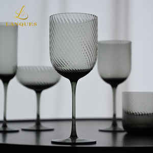 Verre à vin rouge et <span class=keywords><strong>blanc</strong></span> en cristal sans plomb, motif ondulé, soufflé à la main, design européen classique, idéal pour la maison et les réceptions <span class=keywords><strong>de</strong></span> mariage – Meilleure vente - Product Image 2