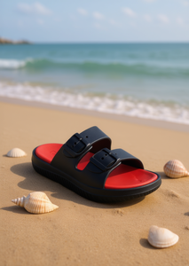 Sandali Eva a Doppia Cinghia Comodi 27 Estivi Open Toe Tinta Unita con Fibbia Decorativa Suola in EVA Scarpe Casual da Uomo - Product Image 2